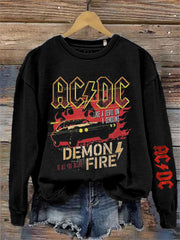 Women's Vintage Rock Band Vintage Print Sweatshirt