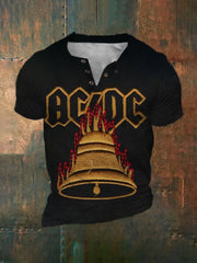 Rock Band Flaming Bells Inspired Print Men's V-neck T-shirt