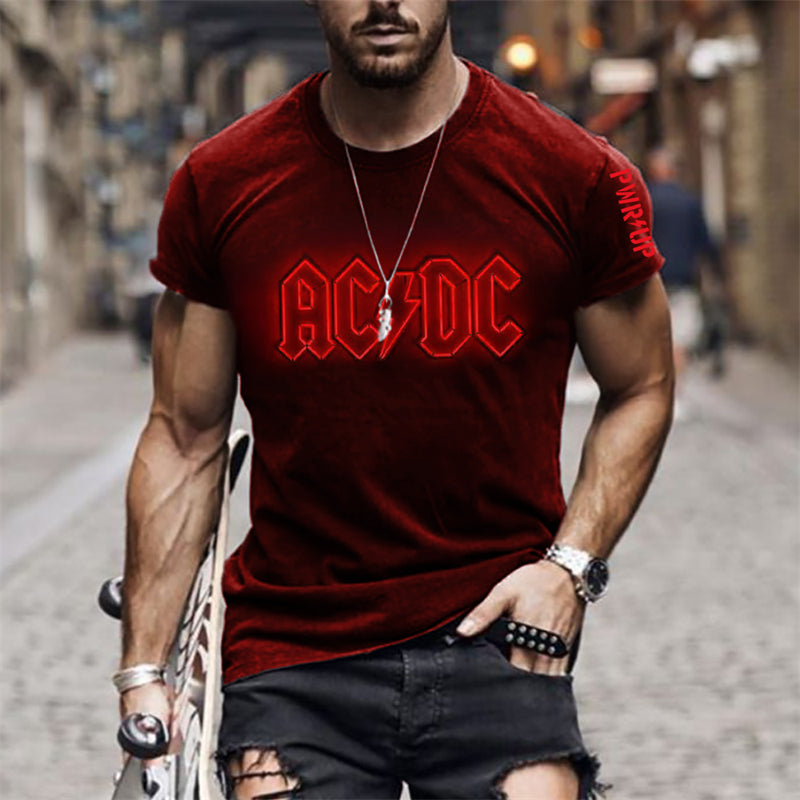 Men's Rock Band Album Inspired Glowing Graphic T Shirt