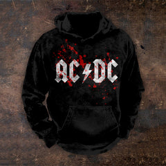 Men's Rock Band Inspired Graphic Vintage Washed Hoodie